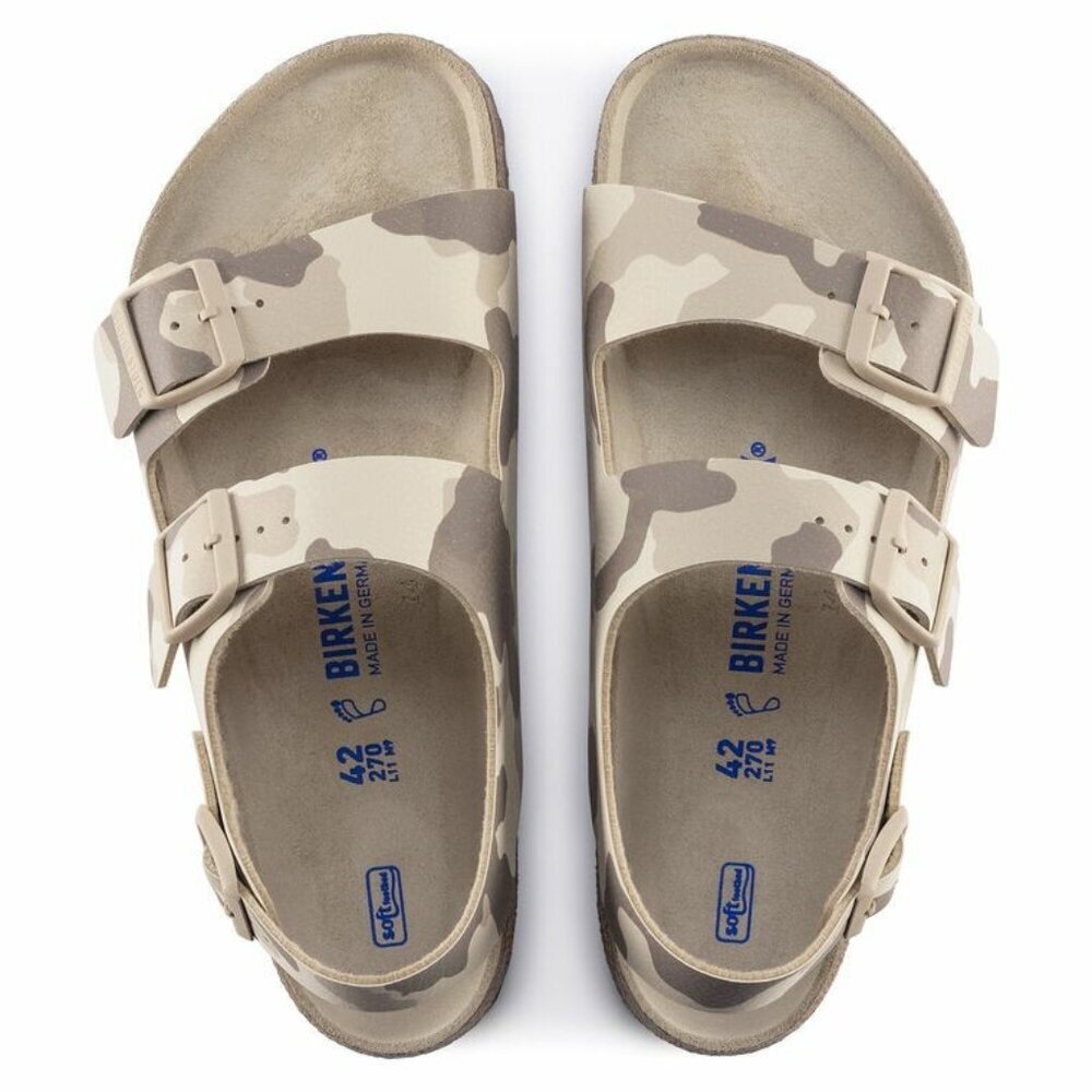 NEW BIRKENSTOCK MILANO SOFT FOOTBED BIRKO-FLOR DESERT SOIL GRAY/TAUPE SZ 9 US - Picture 3 of 11